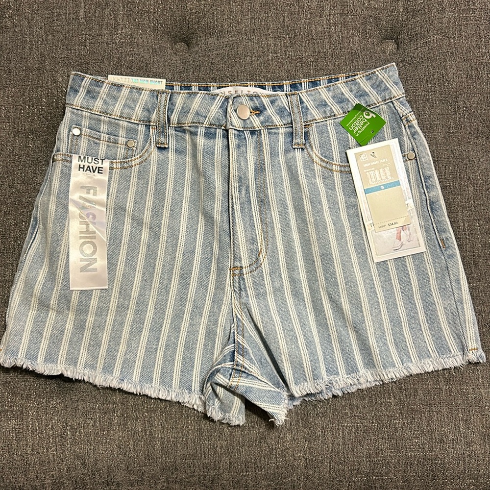 Striped Jean shorts